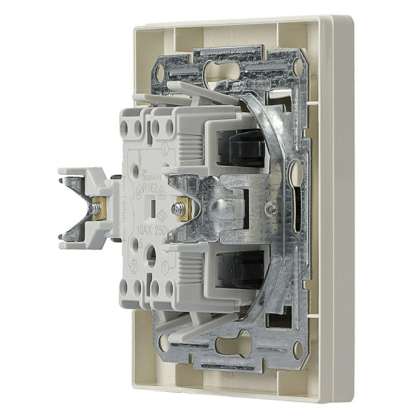 Вимикач 2-клавішний кремовий Asfora, EPH0300123 - фото №4