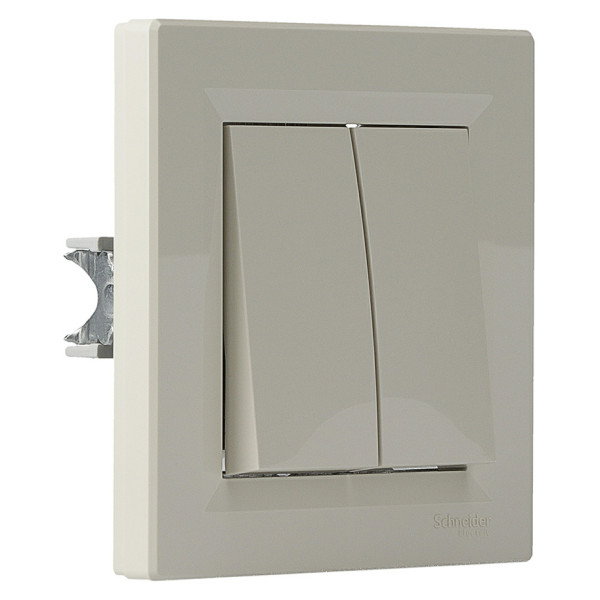 Вимикач 2-клавішний кремовий Asfora, EPH0300123 - фото №5