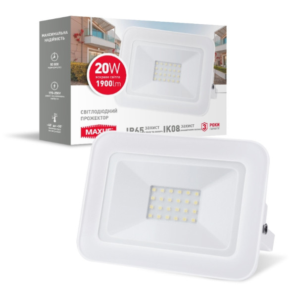 LED прожектор Maxus FL-02 20Вт 5000K (1-MFL-02-2050) - фото №1