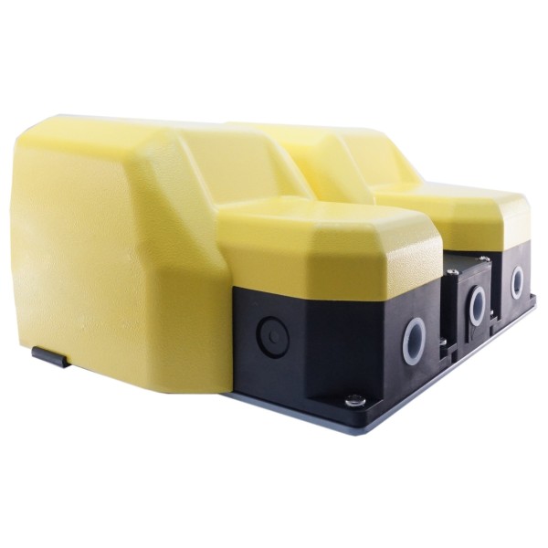 Двойная пластиковая педаль EMAS PDKA22BB10 в алюминиевом кожухе (1НО+1НЗ)+ (1НО+1НЗ) - фото №2