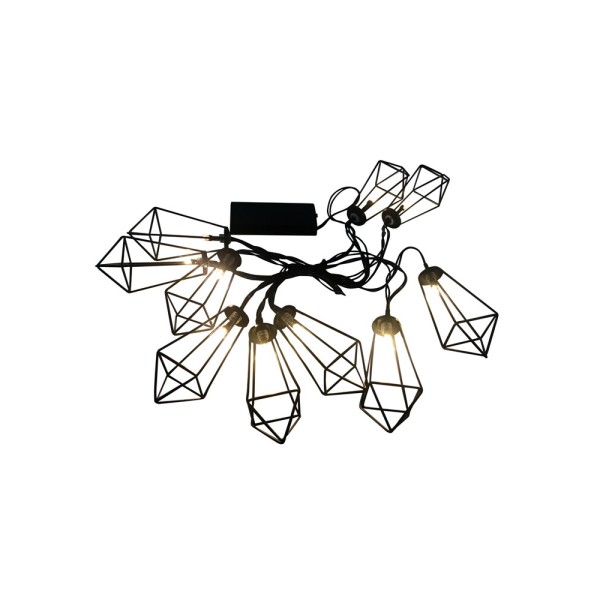 Гирлянда на батарейках Goldlux 312891 Alborg LED 2700K IP20 черная - фото №1