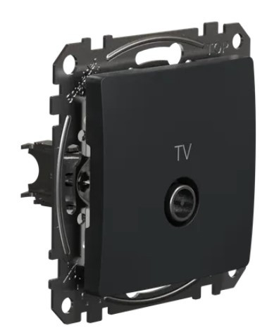 Кінцева TV-розетка 4 дБ Schneider Electric Sedna Design & Elements чорна SDD114471 - фото №1