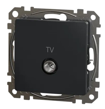 Кінцева TV-розетка 4 дБ Schneider Electric Sedna Design & Elements чорна SDD114471 - фото №4