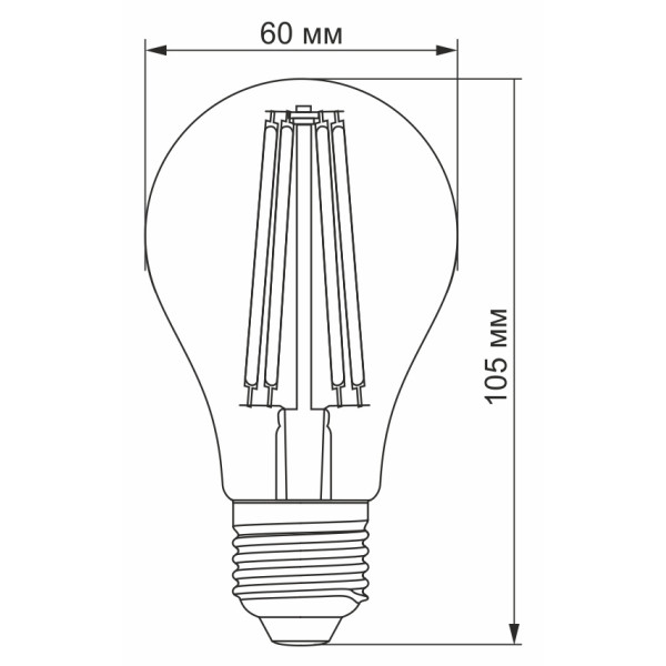 Світлодіодна філаментна лампа Videx Filament A60F E27 10Вт 4100K (VL-A60F-10274) - фото №1