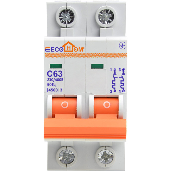 Автоматичний вимикач ECOHOME ECO 2p 63A С (ECO010020009) - фото №2
