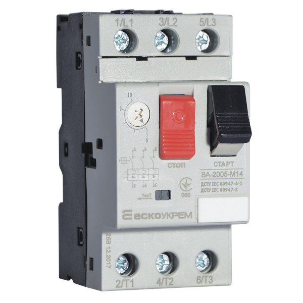 Автомат захисту двигуна Аско-Укрем ВА-2005 М14 6,0-10,0А (A0010050006)