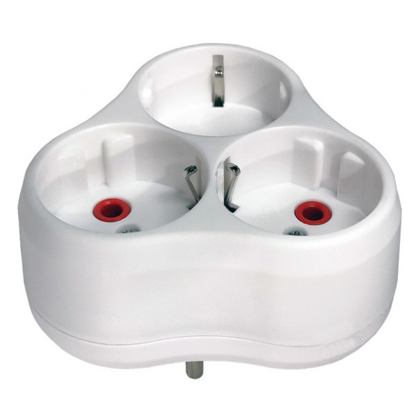 Тройник Neomax белый с заземлением (NX1014)