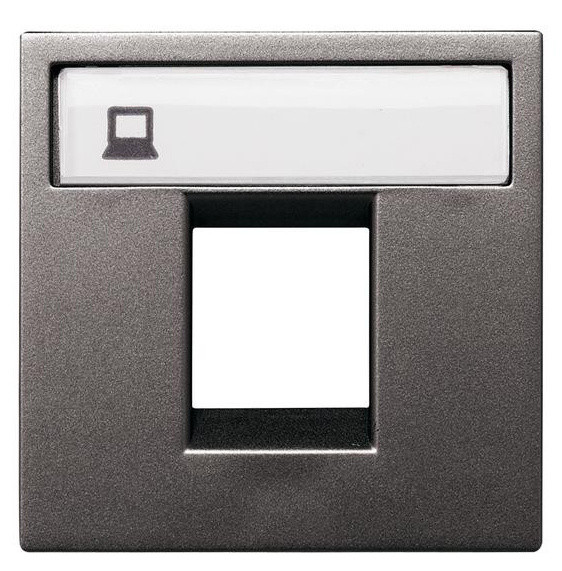 Одноместная накладка коммуникационной розетки ABB Zenit N2218.1 AN 2М (антрацит)