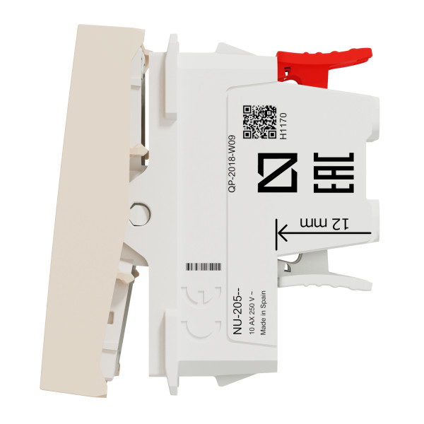 Перехресний вимикач Schneider Electric Unica New NU320544 1-клавішний 10А 2м бежевий - фото №1