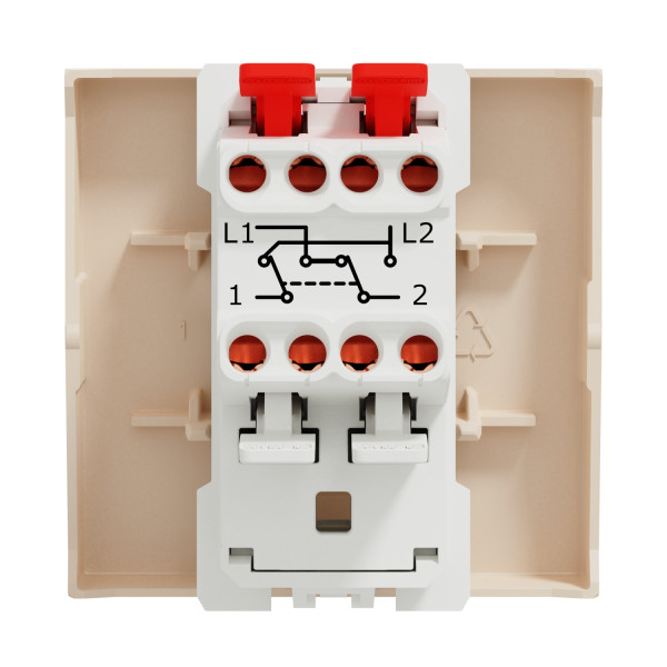 Перехресний вимикач Schneider Electric Unica New NU320544 1-клавішний 10А 2м бежевий - фото №4