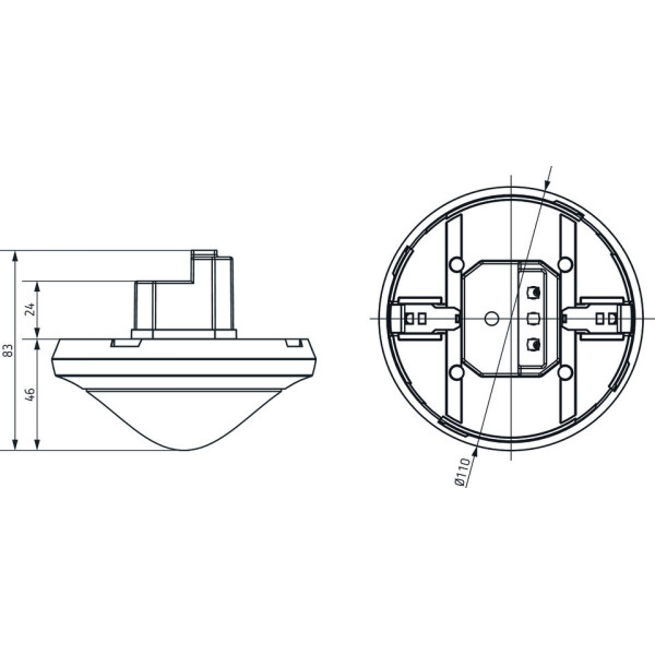 Одноканальний датчик присутності Theben theRonda P360-101 M UP WH 230В 10А 10с-60хв 360° IP54 (білий) - фото №4