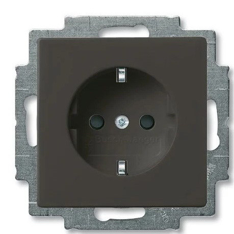 Розетка ABB Basic 55 2CKA002011A6142 20 EUC-95-507 с заземлением (черный шато)