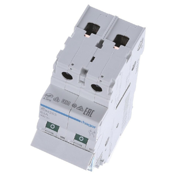 Вимикач навантаження Hager SBN263 2P 63А/400В 2м - фото №4