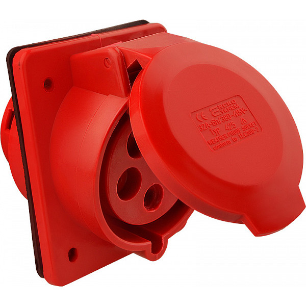 Силовой разъем Аско-Укрем ГВ 3Р+N+РЕ 32А/5 (425) (A0080030006) - фото №1