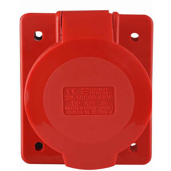 Силовой разъем Аско-Укрем ГВ 3Р+N+РЕ 32А/5 (425) (A0080030006) - фото №3