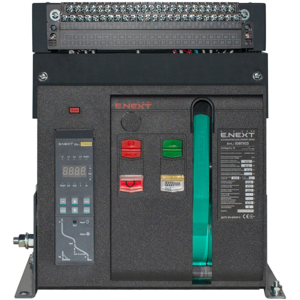 Воздушный автоматический выключатель E.Next e.industrial.acb.2000F.2000 400В 3Р с мотор-приводом и РН (i081103) - фото №1