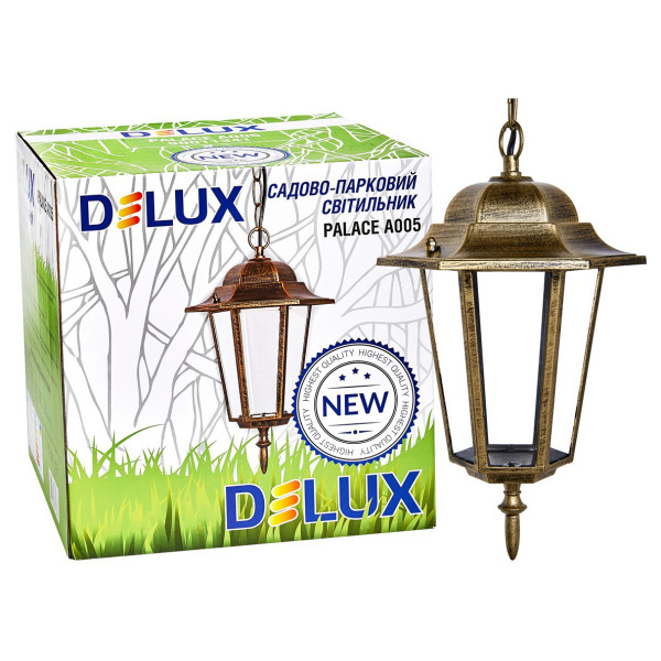 Светильник уличный Delux Palace A005 60Вт Е27 черное золото - фото №1