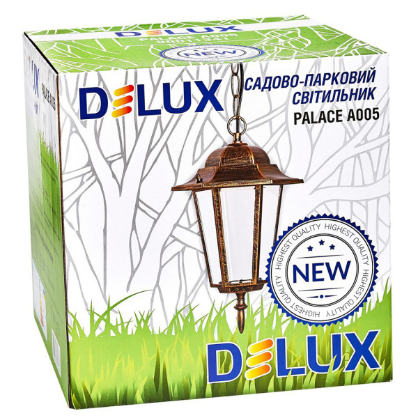 Светильник уличный Delux Palace A005 60Вт Е27 черное золото - фото №2