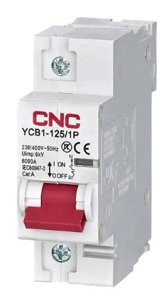 Автоматичний вимикач CNC YCB1-125 1Р 80А 6кА D (Б00030101)
