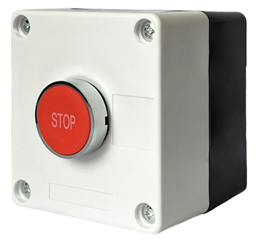 Одномісний пост керування Promfactor FP4-BOX1W4 з металевою кнопкою "STOP"