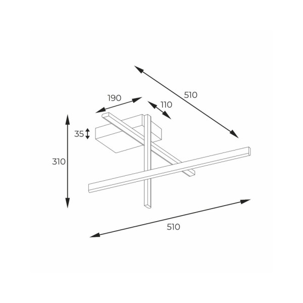 Люстра Zuma Line 22008C3-BK/GD Edge Led 1x25W 3000K-6000K 900Lm IP20 - фото №1