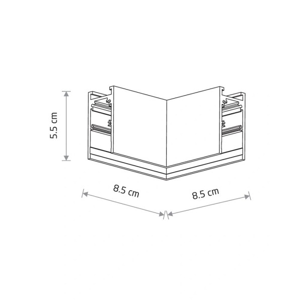 З'єднувач кутовий накладний Nowodvorski 11618 LVM Horizontal Corner IP20 білий - фото №1