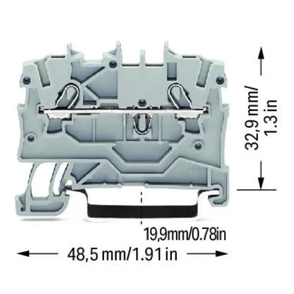 Двоконтактна клема Wago 2000-1201 Topjob S 1,0мм² (сіра) - фото №7