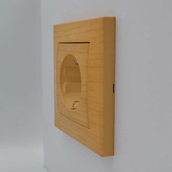 Розетка ELBI ZENA Woodline клен 1-на з заземленням без рамки ( 609-012700-217 ) - фото №2