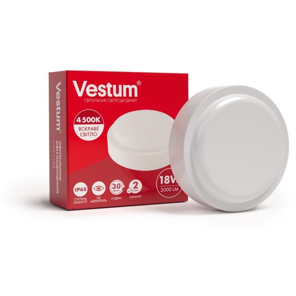 Круглый светильник Vestum 1-VS-7104 18Вт 4500K 220В - фото №1