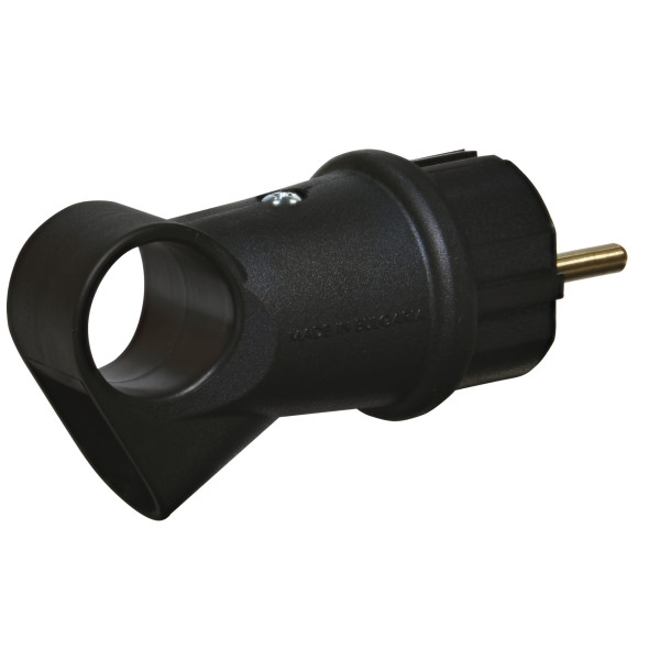 Вилка прямая ETI PKB-AN 2Р+РЕ каучук IP44 черная (4481001) - фото №1