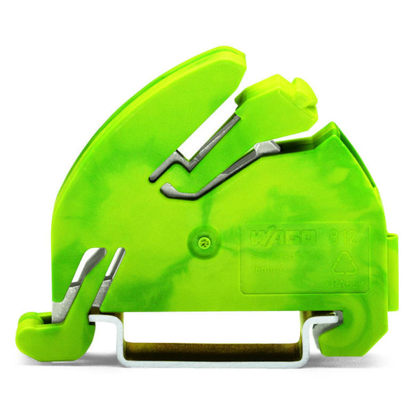 Держатель шины Wago 812-141 с заземлением и контактом с DIN рейкой 35 (желто-зеленый)