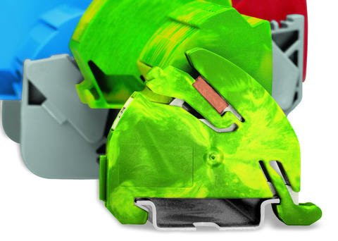 Держатель шины Wago 812-141 с заземлением и контактом с DIN рейкой 35 (желто-зеленый) - фото №2