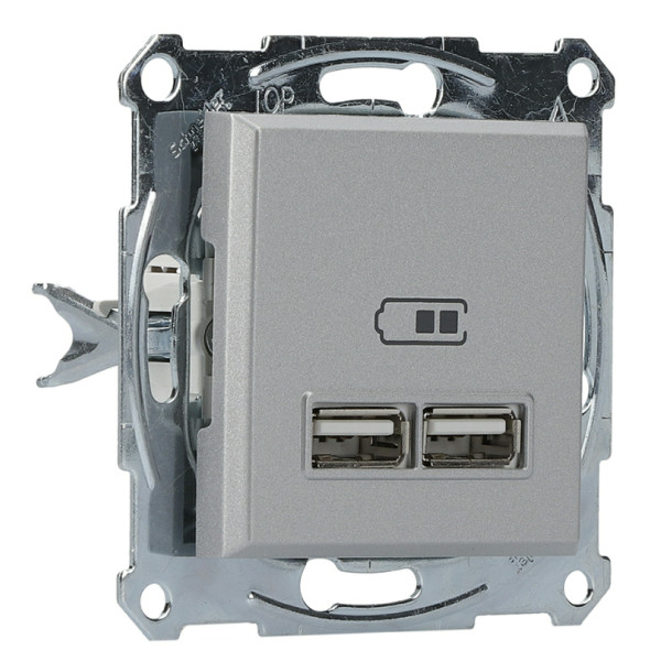 USB розетка Schneider Electric Asfora EPH2700261 (алюминий) - фото №1