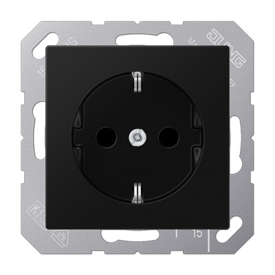 Розетка з накладкою Jung A A1520BFSWM чорний