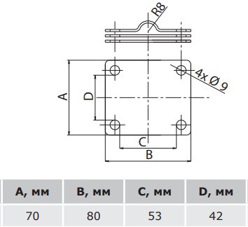 З'єднувач DKC NG3115 для стрижня Ø16 та прута Ø8-10мм 25x4мм із сталі гарячого цинкування - фото №2