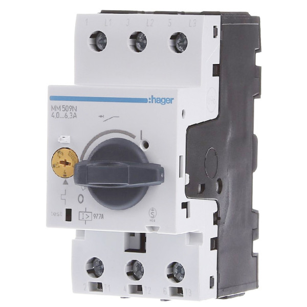 Автомат захисту двигуна 4,0-6,3А, 2,5м Hager