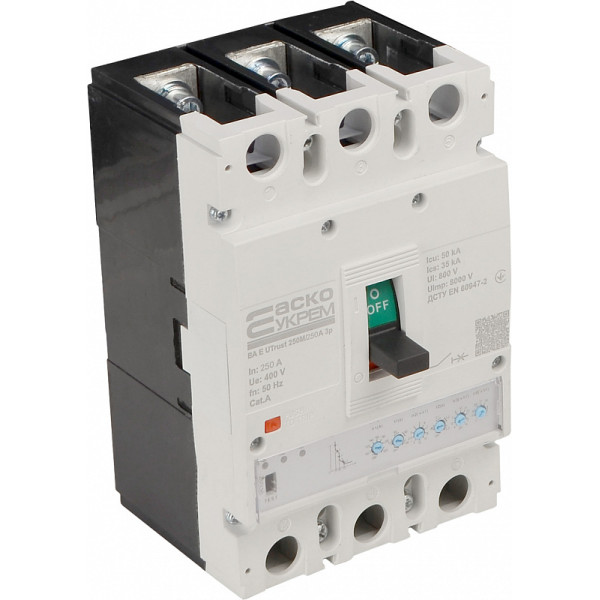Силовой автоматический выключатель Аско-Укрем UTrust 250M/250А 3P (A0010260004) - фото №1