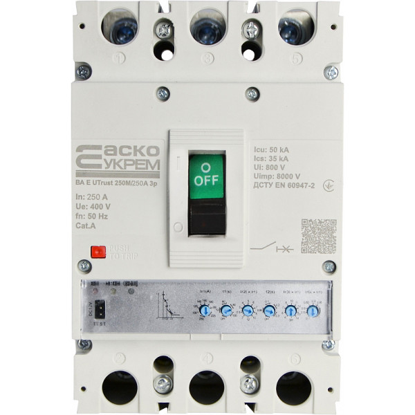 Силовой автоматический выключатель Аско-Укрем UTrust 250M/250А 3P (A0010260004) - фото №2