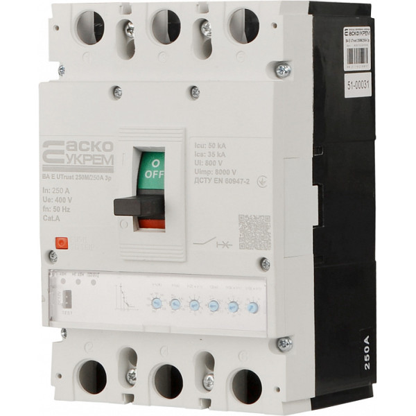Силовой автоматический выключатель Аско-Укрем UTrust 250M/250А 3P (A0010260004) - фото №3