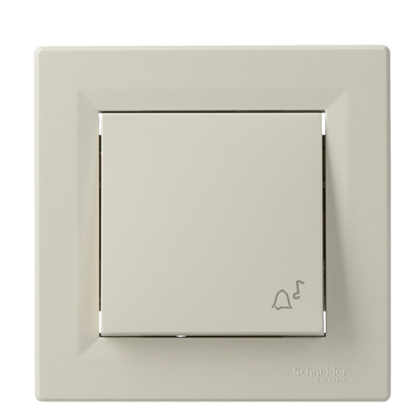 Выключатель кнопочный «Звонок»кремовый Asfora, EPH0800123