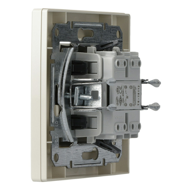 Выключатель кнопочный «Звонок»кремовый Asfora, EPH0800123 - фото №2