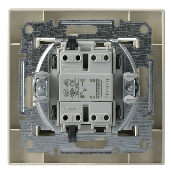 Выключатель кнопочный «Звонок»кремовый Asfora, EPH0800123 - фото №3