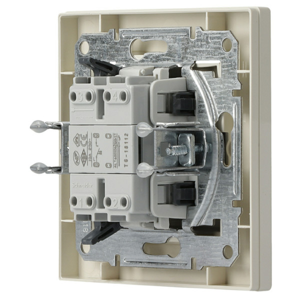 Выключатель кнопочный «Звонок»кремовый Asfora, EPH0800123 - фото №4