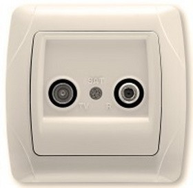 Розетка кінцева TV-SAT кремова, Carmen