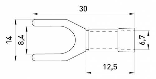 Вилочный наконечник E.Next e.terminal.stand.sv.5,5.8.black 4-6 кв.мм черный (s2036052) - фото №1