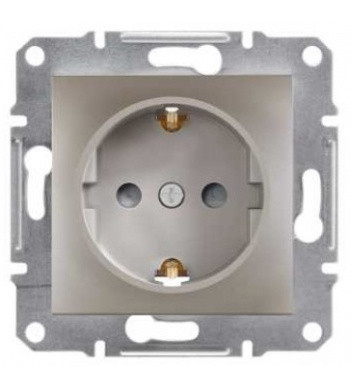 Розетка одинарная с защ.шторками без рамки бронза Asfora, EPH2900269