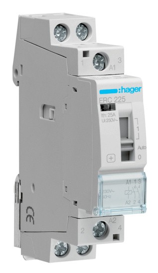 Модульний контактор ERC225 (25A, 2НО, 230В) Hager