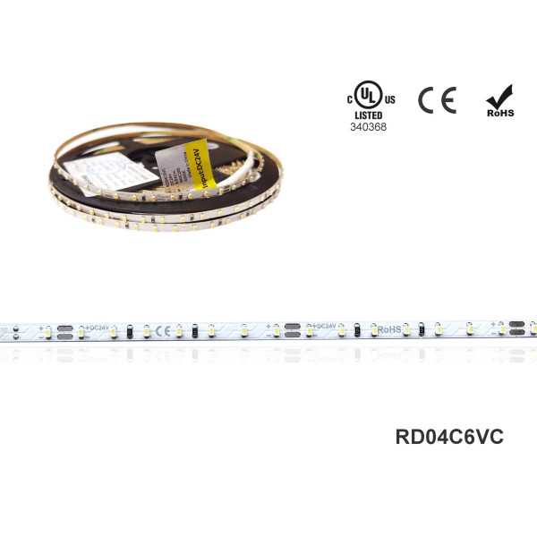 LED стрічка RISHANG 126-2014-24V-IP33 8.6W 710Lm 3000K 5м (RD04C6VC-WW) - фото №1