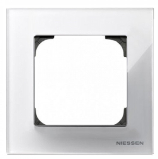 Однопостовая рамка ABB Sky 8571 CB стекло (белое)