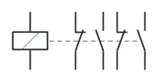 Контактор 40A ESC442 (2НО+2НЗ, 230В) 3м Hager - фото №1